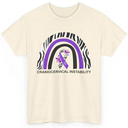 Craniocervical Instability CCI Awareness Purple Zebra Ribbon Classic Unisex T-Shirt