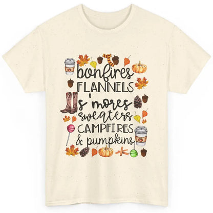 Fall Stuff Pumpkins Falling Leaves Campfire Halloween Autumn Classic Unisex T-Shirt