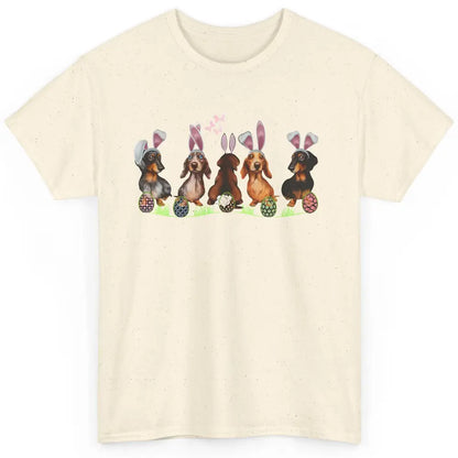 Easter Dachshund With Bunny Ears Cute Dachshund Easter Eggs Classic Unisex T-Shirt