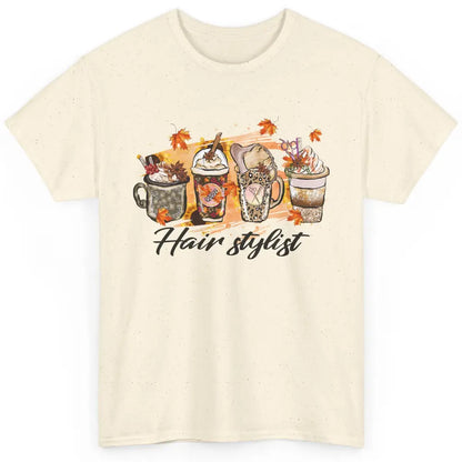 Fall Hair Stylist Latte Coffee Autumn Pumpkin Spice Fall Classic Unisex T-Shirt