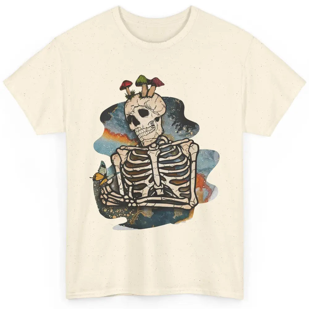 Vintage Skeleton Bundle Mushroom Plant Lovers Gardeners Gift Classic Unisex T-Shirt