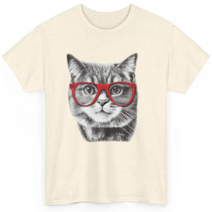 Funny Cat With Red Glasses Kitten Pets Cat Lovers Gift Classic Unisex T-Shirt