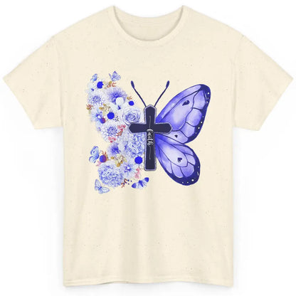 Butterfly Cross Faith Floral God Jesus Christian Bible Women Classic Unisex T-Shirt