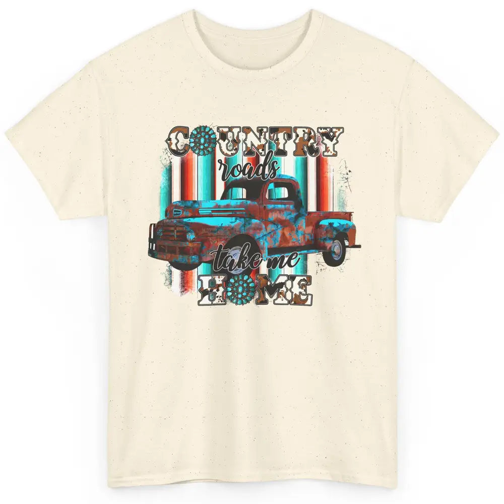 Cowhide Truck Country Roads Take Me Home Gemstone Western Classic Unisex T-Shirt