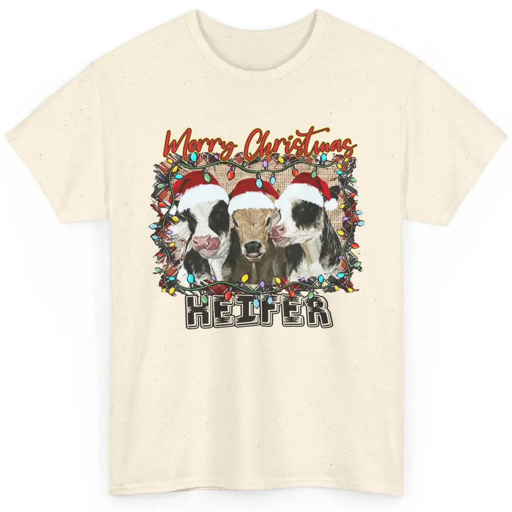 Funny Cow Merry Christmas Hanging With My Heifer Farmer Gift Classic Unisex T-Shirt