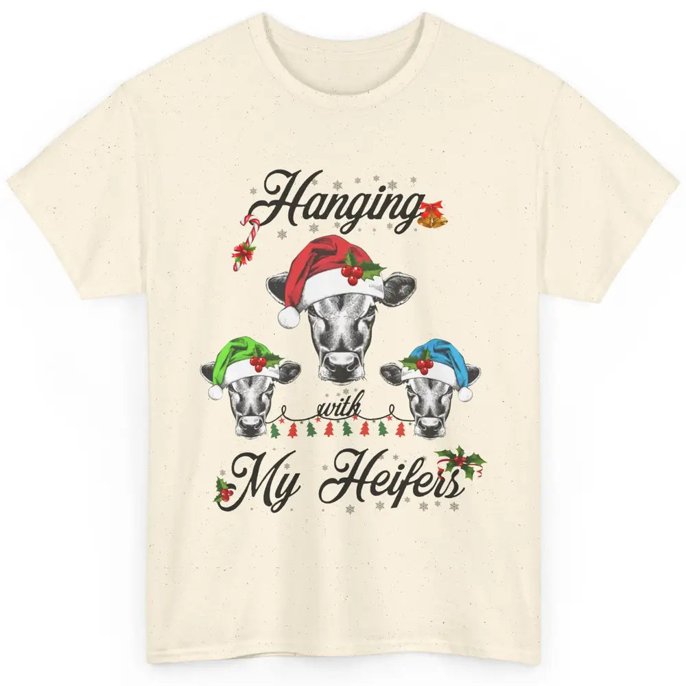 Funny Hanging With My Heifers Santa Heifer Christmas Costume Classic Unisex T-Shirt