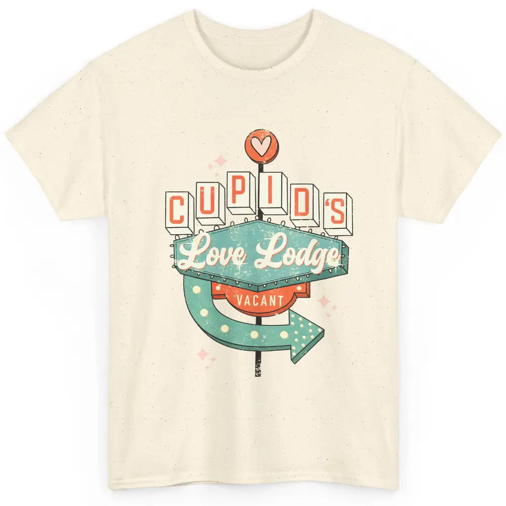 Retro Valentines Cupid's Love Lodges Funny Couples Valentine Classic Unisex T-Shirt