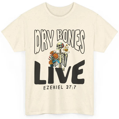 Floral Skeleton Dry Bones Come Alive Christian Halloween Classic Unisex T-Shirt