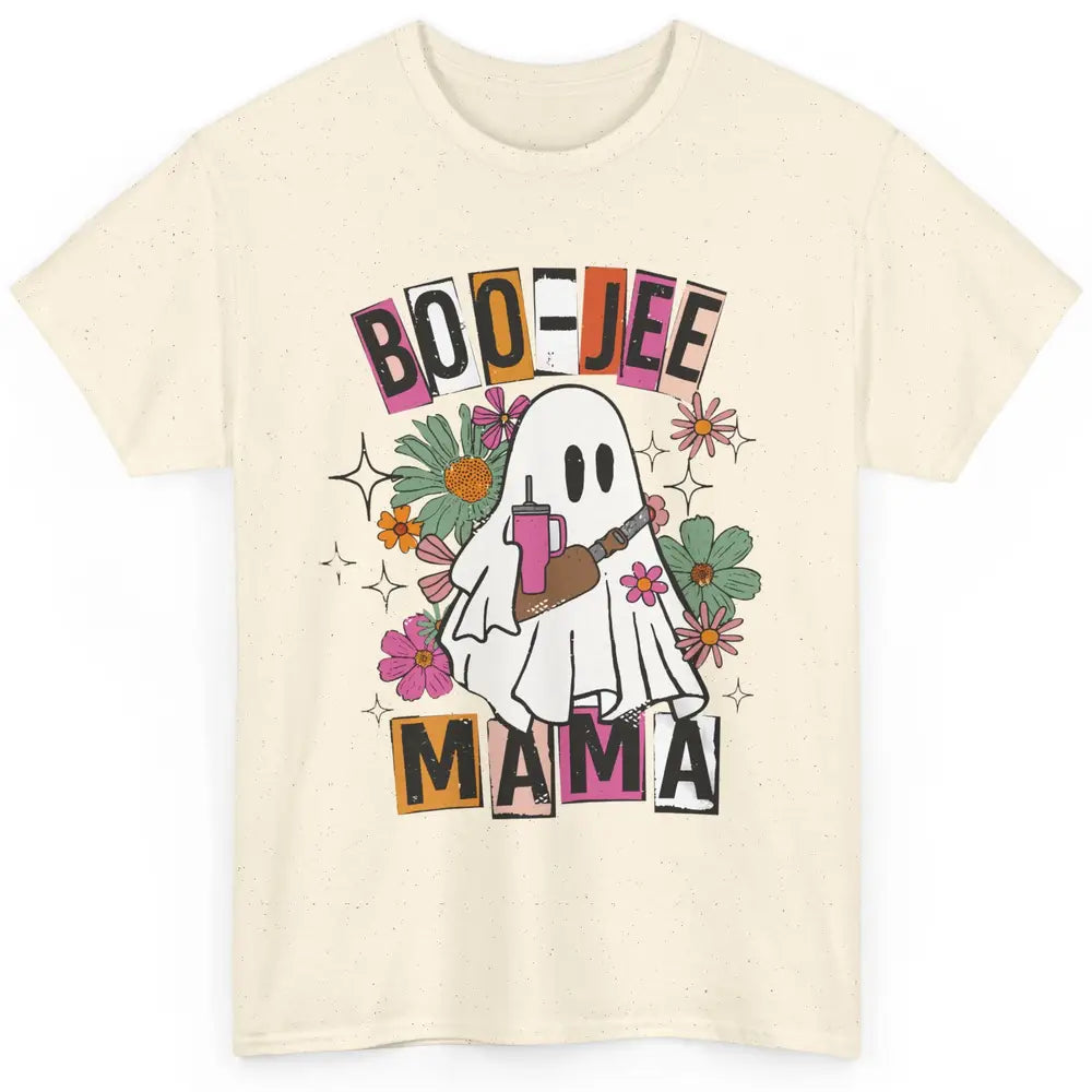 Floral Groovy Ghost Boo-jee Mama Fall Halloween Western Mama Classic Unisex T-Shirt