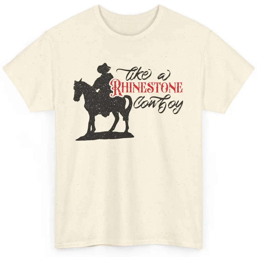 Cowboy Riding Horse Rhinestone Cowboy Western Country Gift Classic Unisex T-Shirt