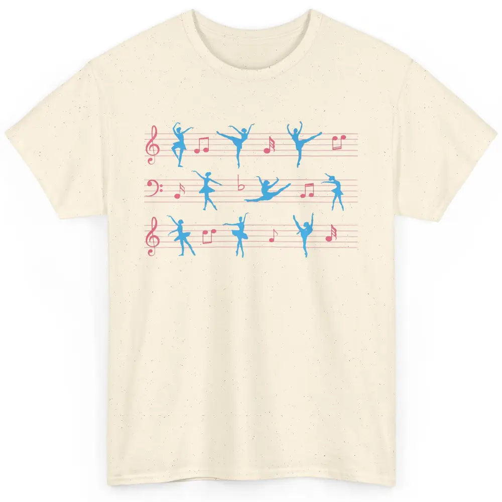 Ballet Dancer Ballerina Pointer Feet Musical Notes Dancing Classic Unisex T-Shirt