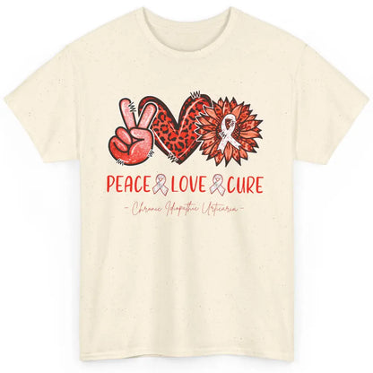 Chronic Idiopathic Urticaria CIU Peace Love Cure Sunflower Classic Unisex T-Shirt