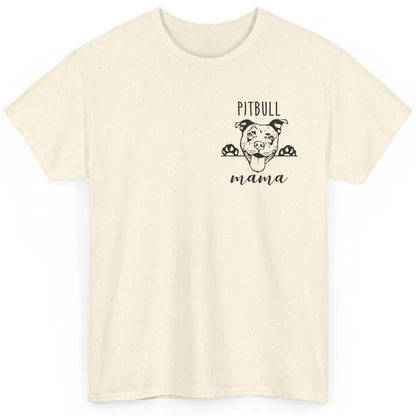 Cute Pitbull Mama Pocket Funny Hiding Dog Pet Mom Lover Classic Unisex T-Shirt