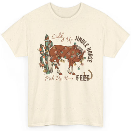 Giddy Up Jingle Horse Pick Up Your Feet Christmas Lights Classic Unisex T-Shirt