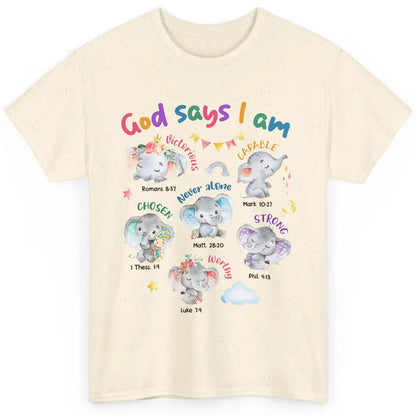 Christian God Says I Am Elephant Bible Verse Religious Girl Classic Unisex T-Shirt