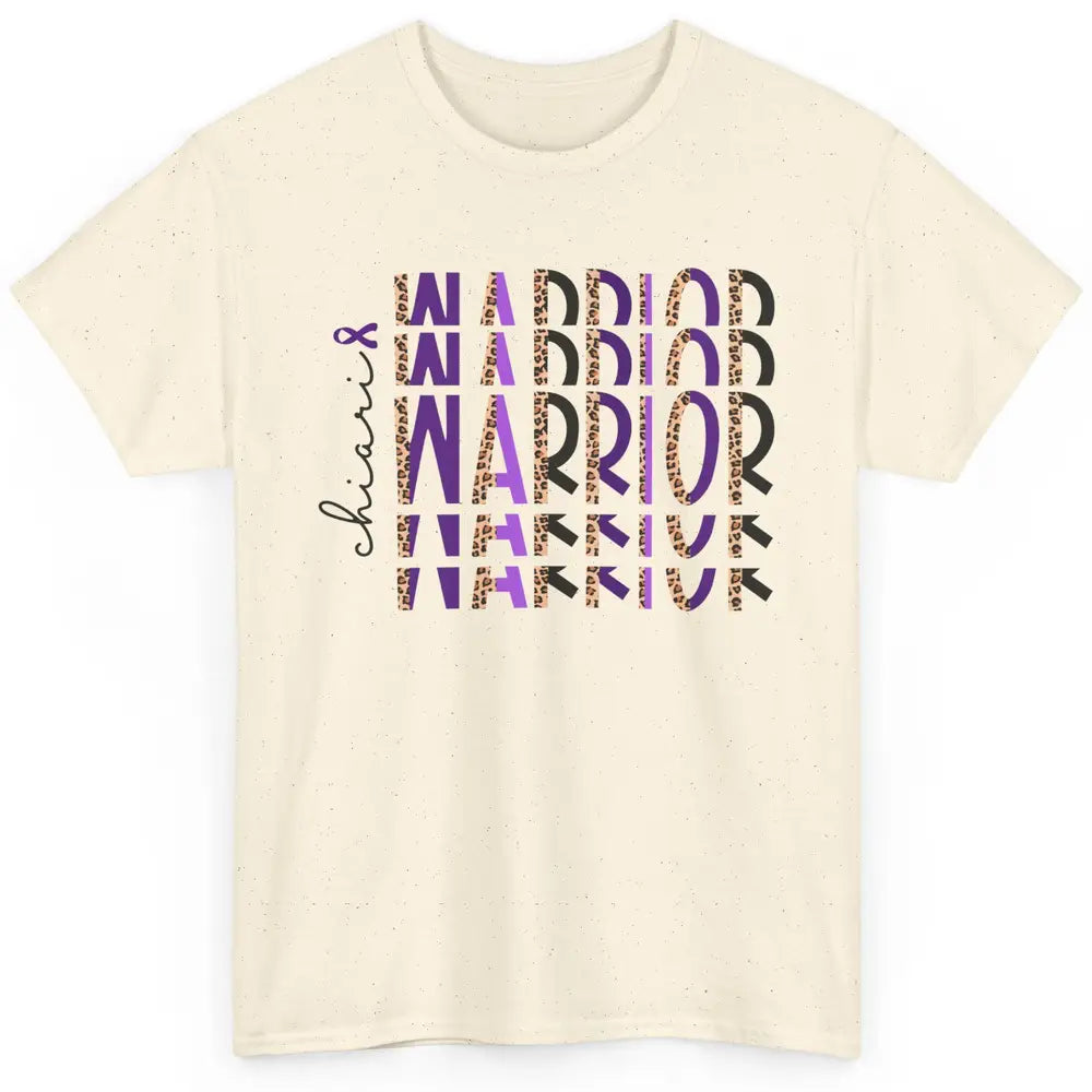 Chiari Warrior Leopard Purple Ribbon Chiari Awareness Month Classic Unisex T-Shirt