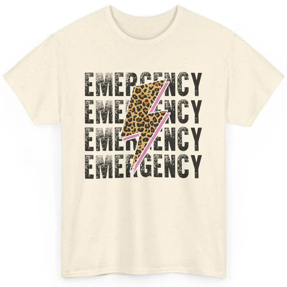 Emergency Room Nurse Department ER Leopard Lightening Retro Classic Unisex T-Shirt