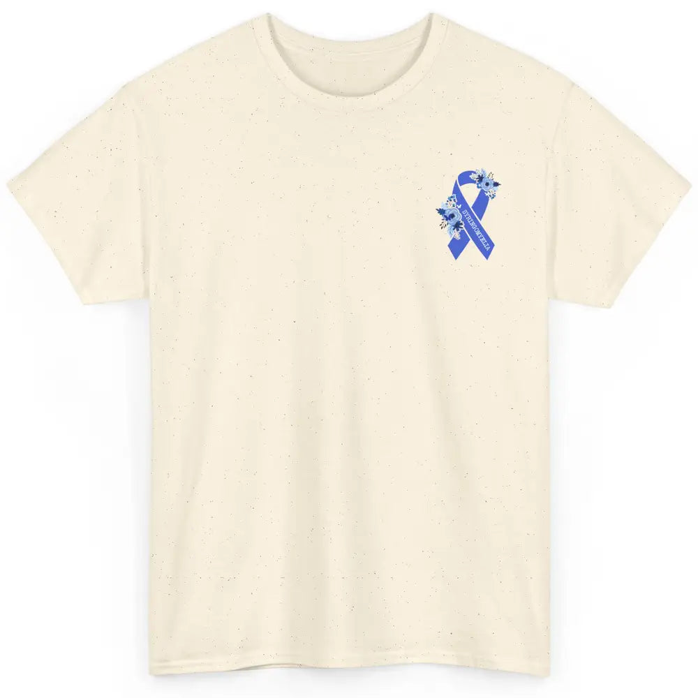 Syringomyelia Awareness Floral Blue Ribbon Rainbow Classic Unisex T-Shirt