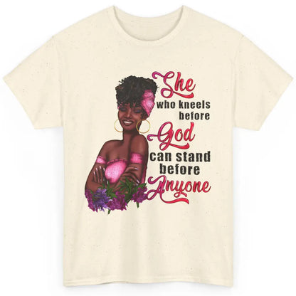 Black Girl She Who Kneels Before God Christian Afro Women Classic Unisex T-Shirt