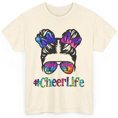 Cheerleading Kid Messy Bun Cheer Life Tie Dye Cheerleader Classic Unisex T-Shirt