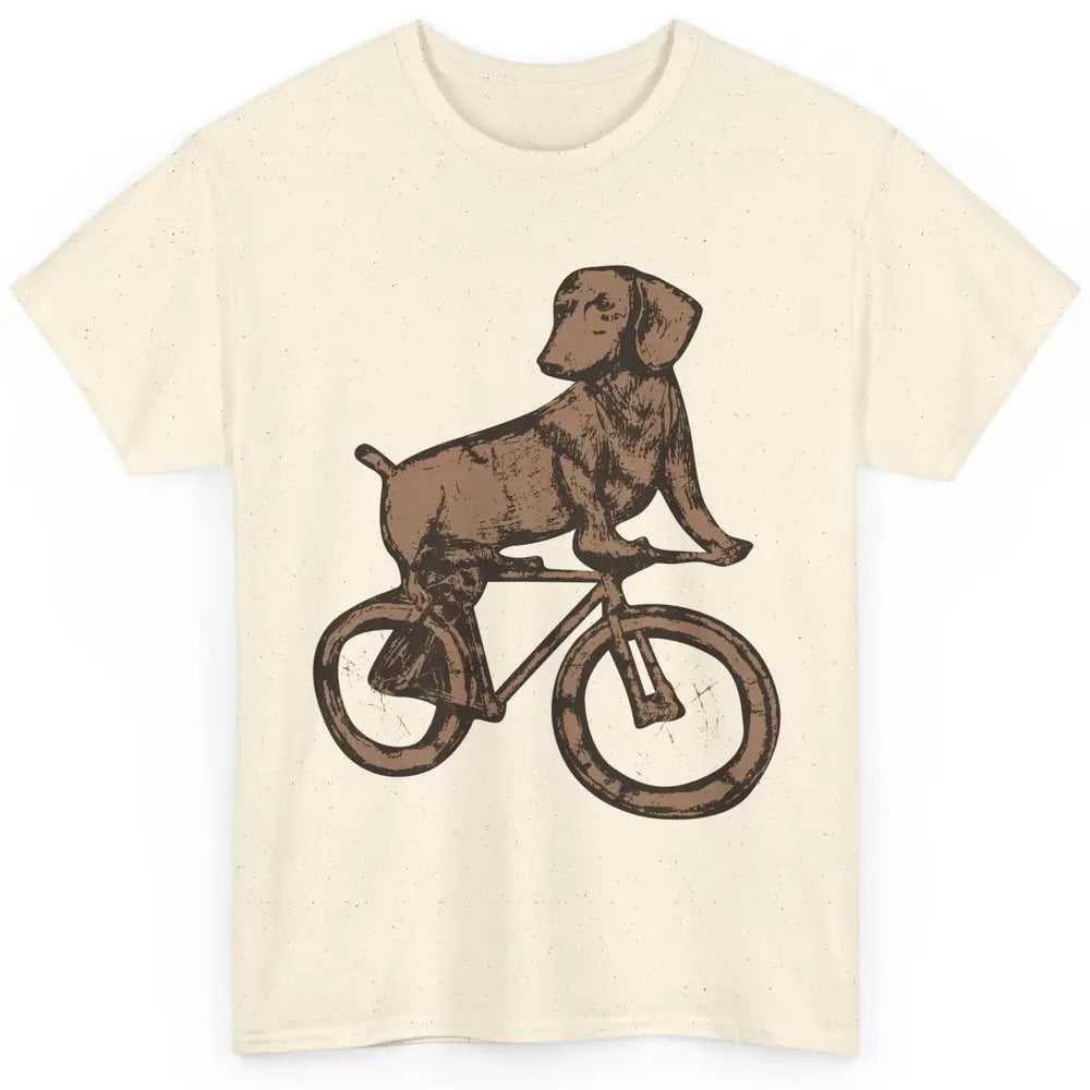 Dachshund On A Bike Funny Dachshund Bicycle Lovers Gift Classic Unisex T-Shirt