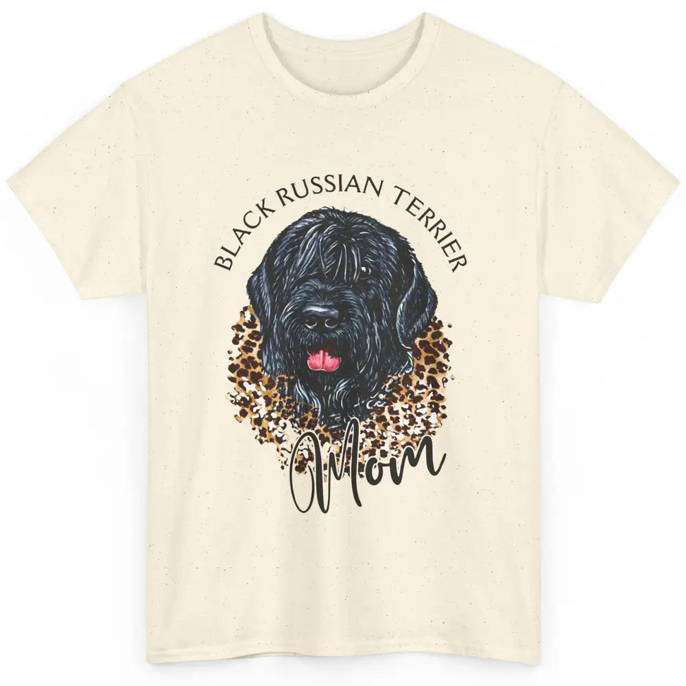 Black Russian Terrier Dog Mom Black Russian Terrier Leopard Classic Unisex T-Shirt