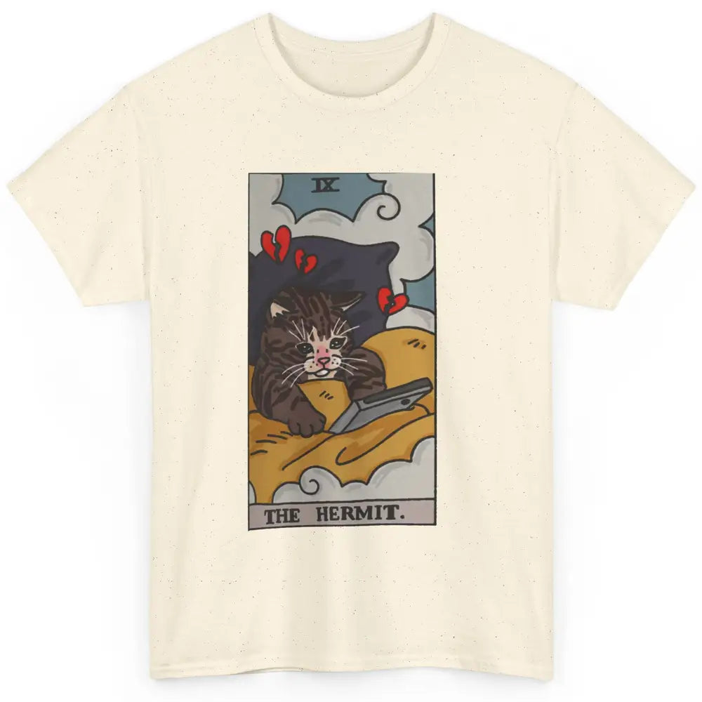 Funny Cat The Hermit Tarot Card Cat Meme Magic Cat Halloween Classic Unisex T-Shirt