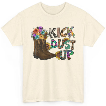 Floral Cowgirl Boots Kick Dust Up Sunflower Leopard Western Classic Unisex T-Shirt