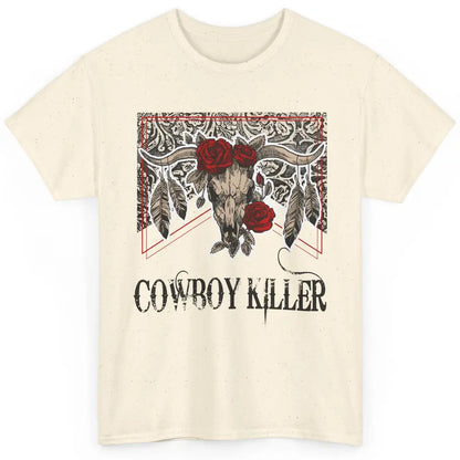 Texas Floral Skull Cowboy Killer Western Country Vintage Classic Unisex T-Shirt