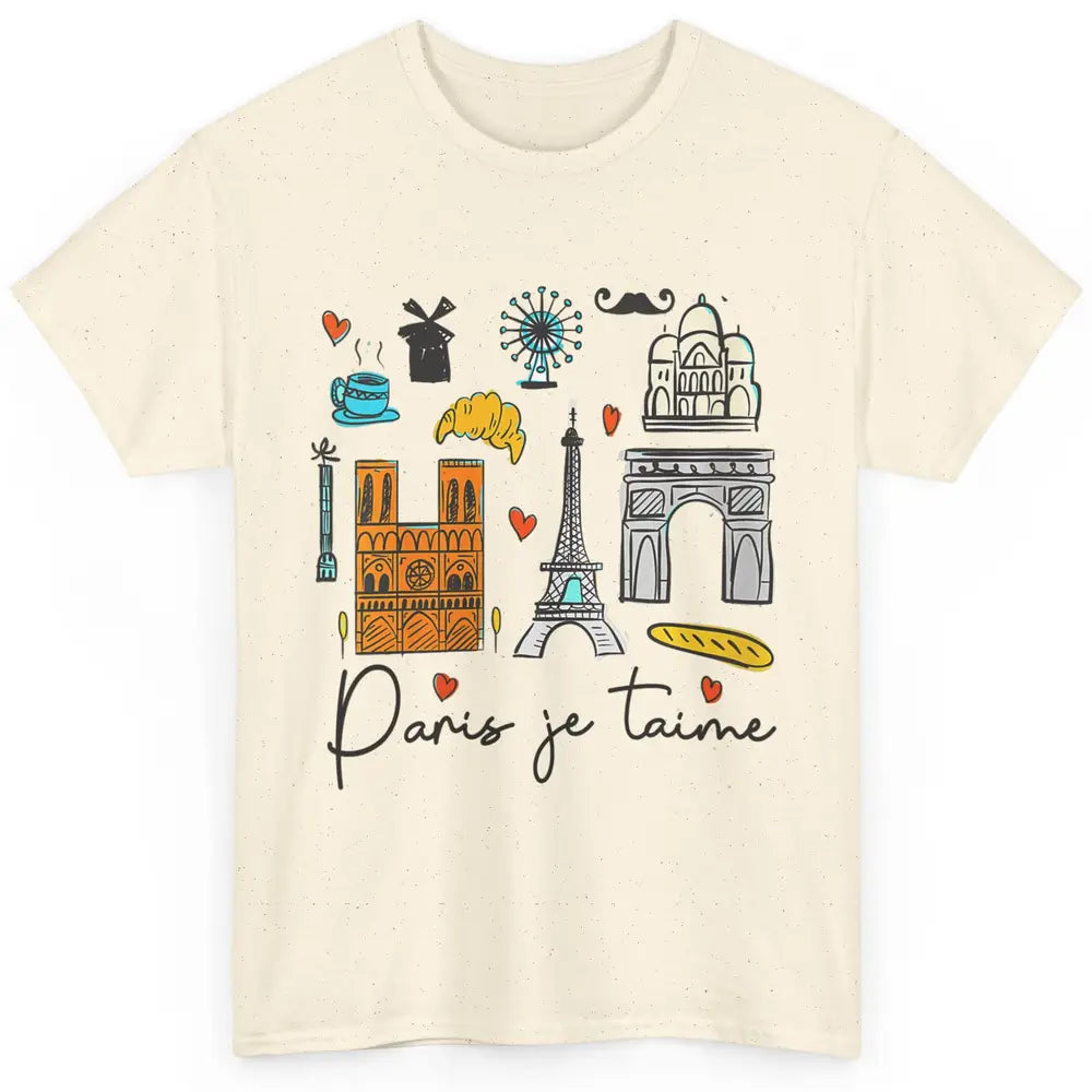 Doodle Eiffel Tower Minimalist Paris France Traveling Love Classic Unisex T-Shirt