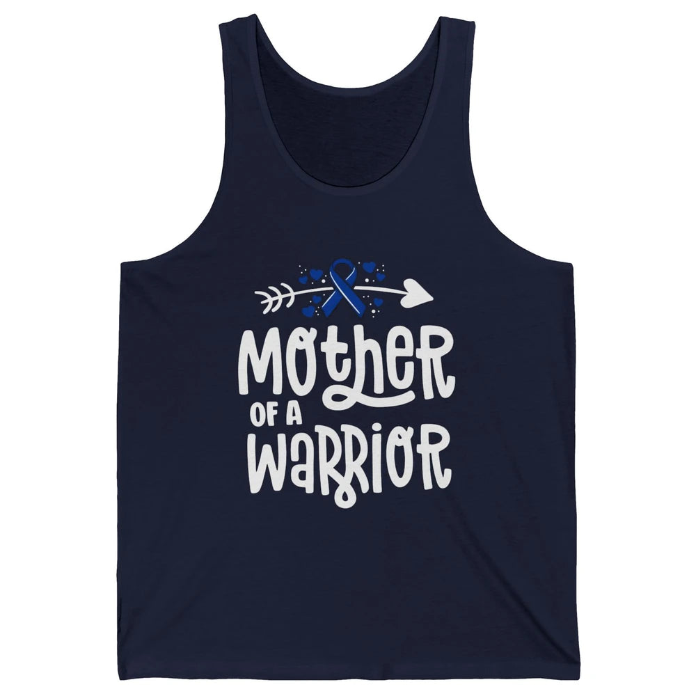 Warrior Mother Colon Cancer Colorectal Dark Blue Ribbon Unisex Jersey Tank