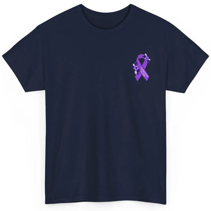 Ulcerative Colitis Awareness Floral Purple Ribbon Colitis Classic Unisex T-Shirt