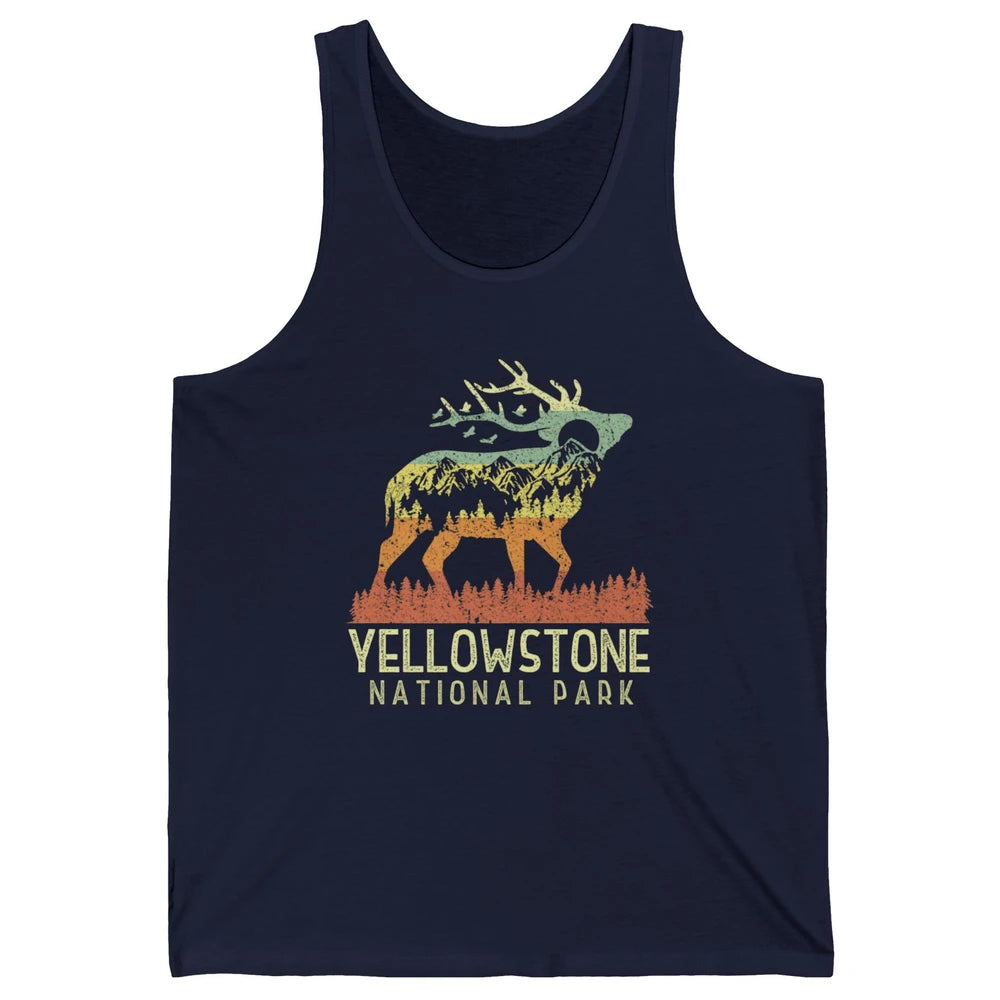 Yellowstone National Park Reindeer Mountains Vintage Outdoor Unisex Jersey Tank