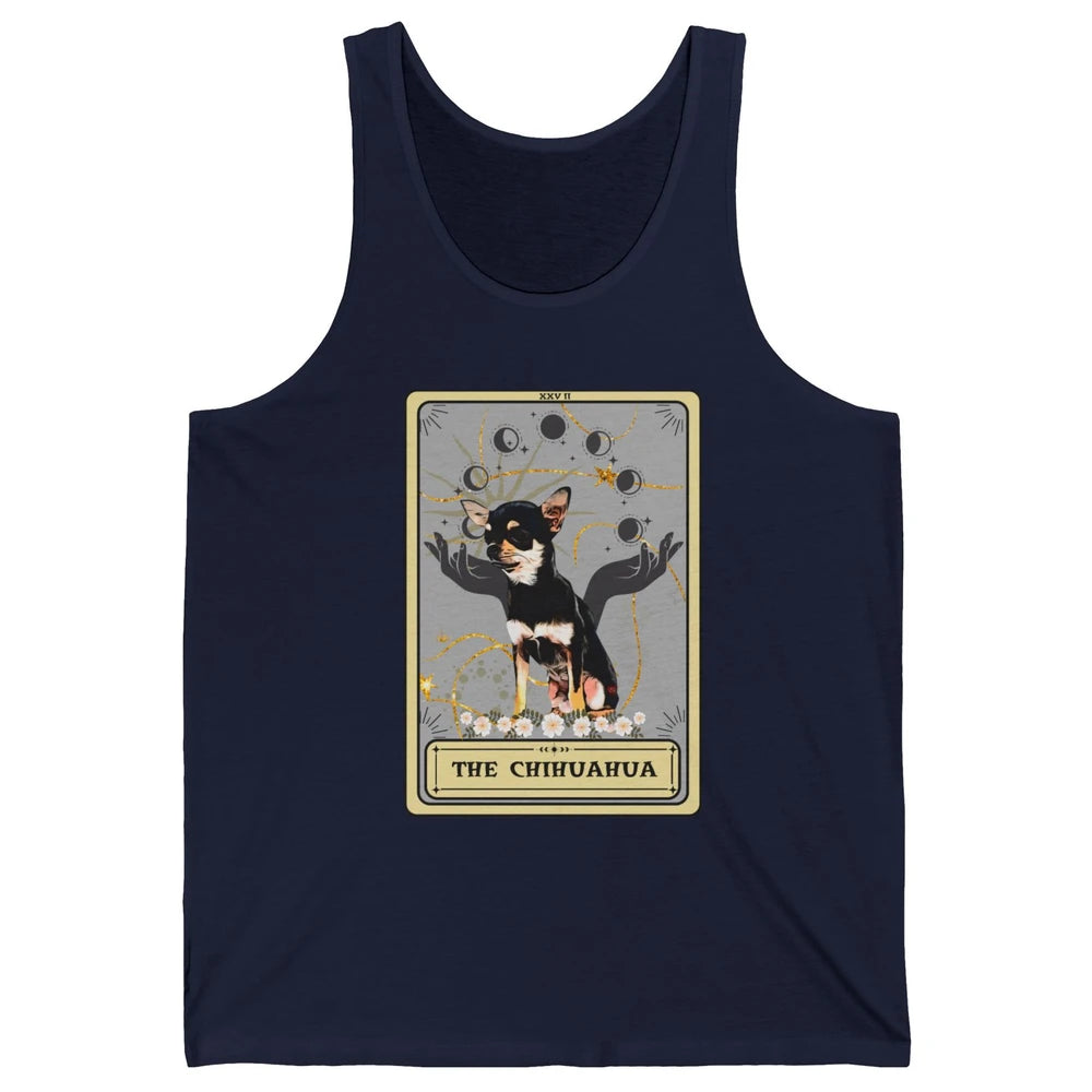 The Chihuahua Tarot Card Black Chihuahua Halloween Dog Mom Unisex Jersey Tank