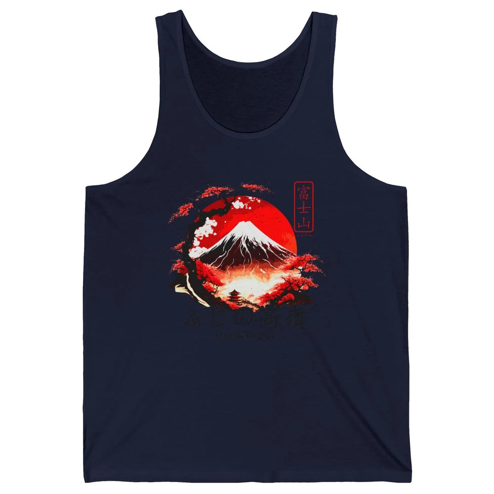 Vintage Sunset Mount Fuji The Highest Mountain In Japan Unisex Jersey Tank