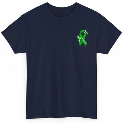 Depression Awareness Floral Green Ribbon Depression Support Classic Unisex T-Shirt