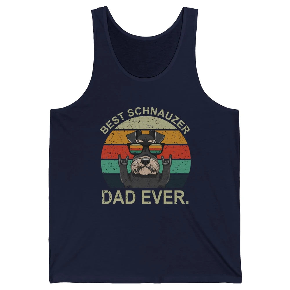 Vintage Sunset Best Schnauzer Dad Ever Father's Day Unisex Jersey Tank