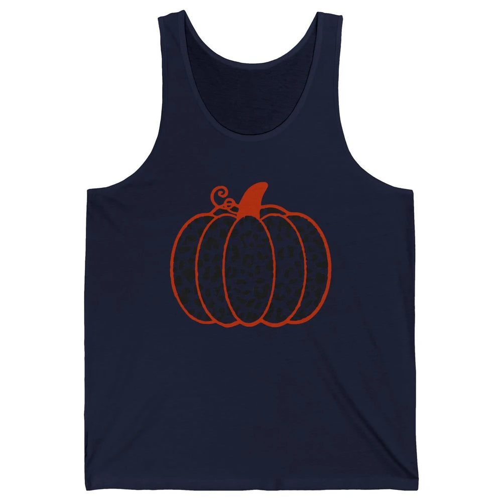 Pumpkin Leopard Fall Autumn Cheetah Pumpkin Thanksgiving Unisex Jersey Tank