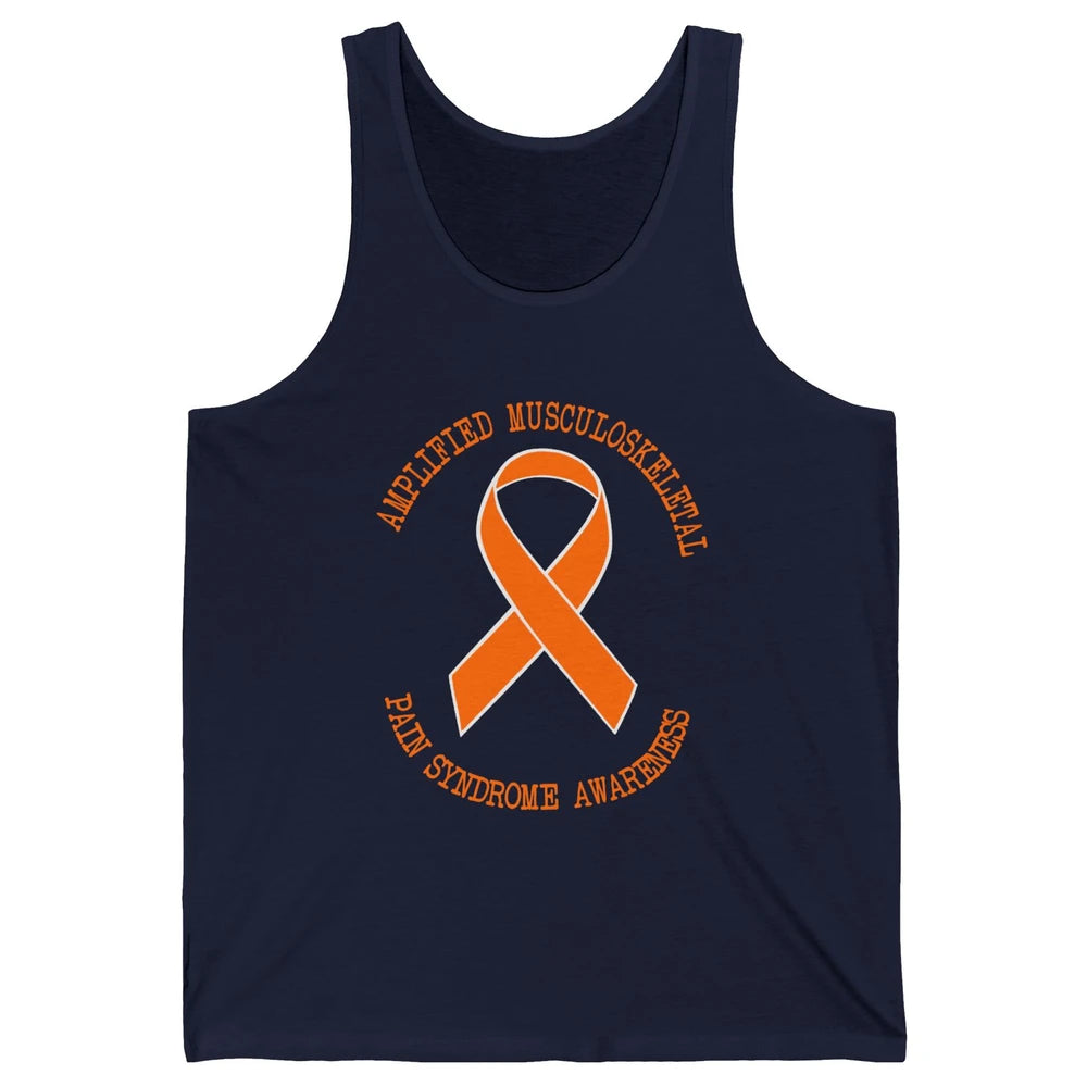 Amplified Musculoskeletal Pain Syndrome AMPS Orange Ribbon Unisex Jersey Tank