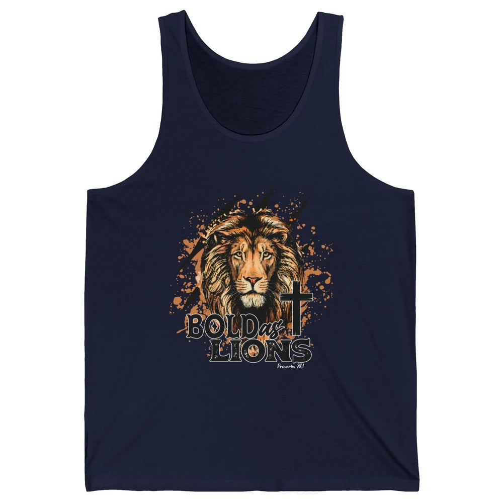 Bold As Lion Of Judah Bible Verse Christian Faith Religious Unisex Jersey Tank