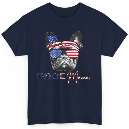 French Bulldog US Flag Glasses July 4th Patriot Frenchie Mom Classic Unisex T-Shirt