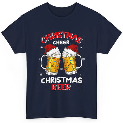 Christmas Cheer With Santa Hat Xmas Party Drinking Beer Classic Unisex T-Shirt