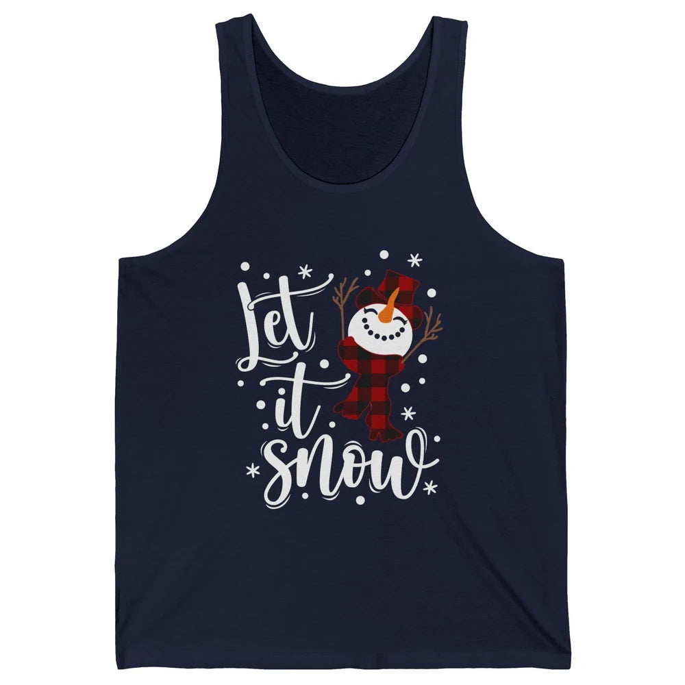 Funny Snowman Let It Snow Snowflakes Merry Christmas Unisex Jersey Tank