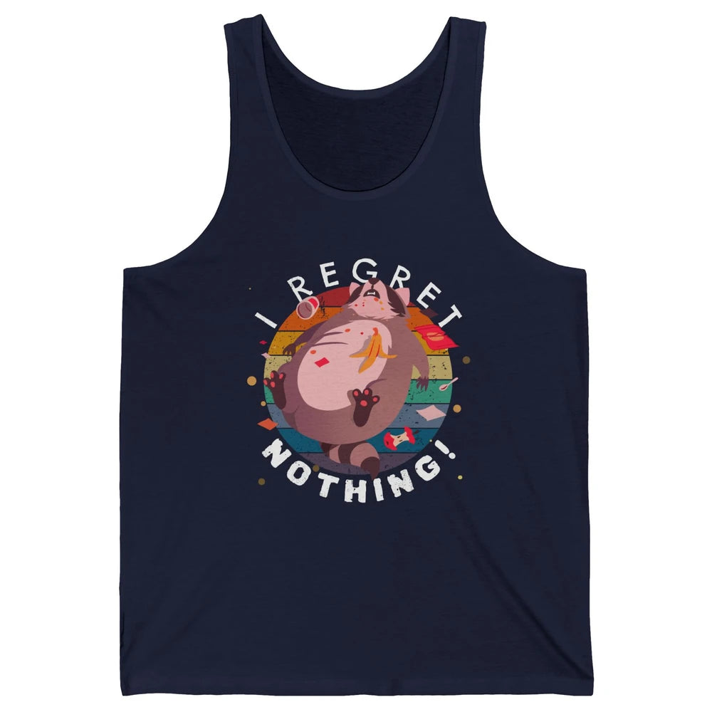 Vintage Fat Racoon I Regret Nothing Funny Trashed Racoon Unisex Jersey Tank