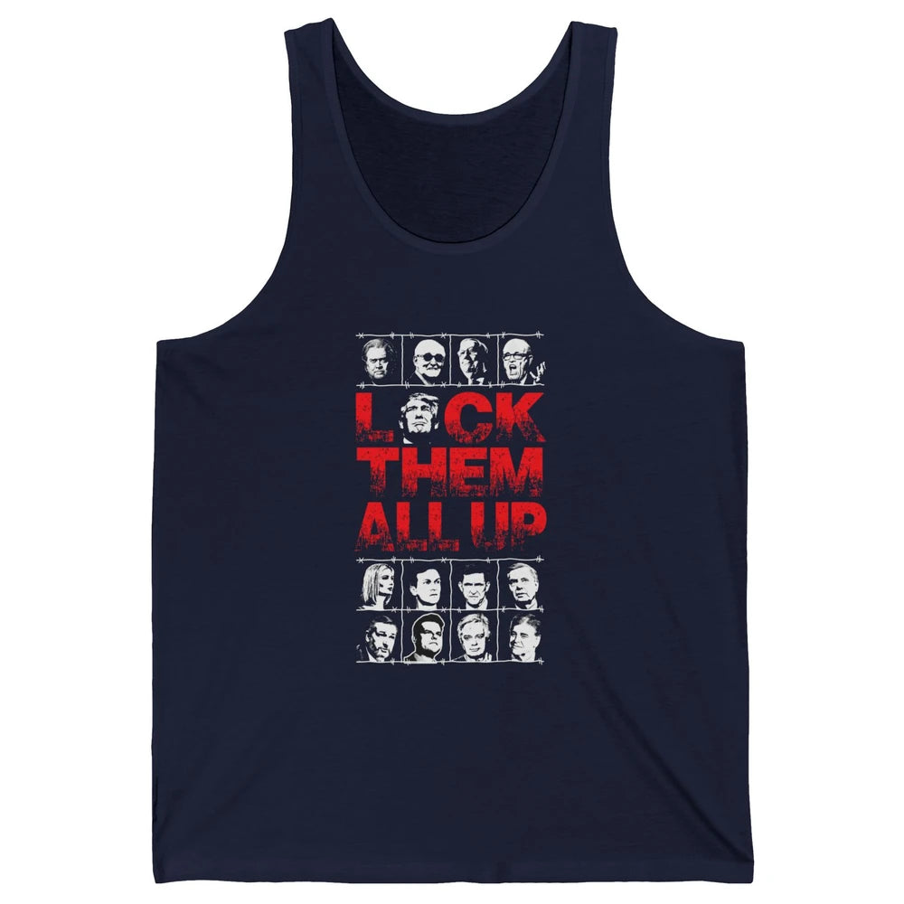 Anti Donald Trump Lock Them All Up Vote Democrat Biden 2024 Unisex Jersey Tank