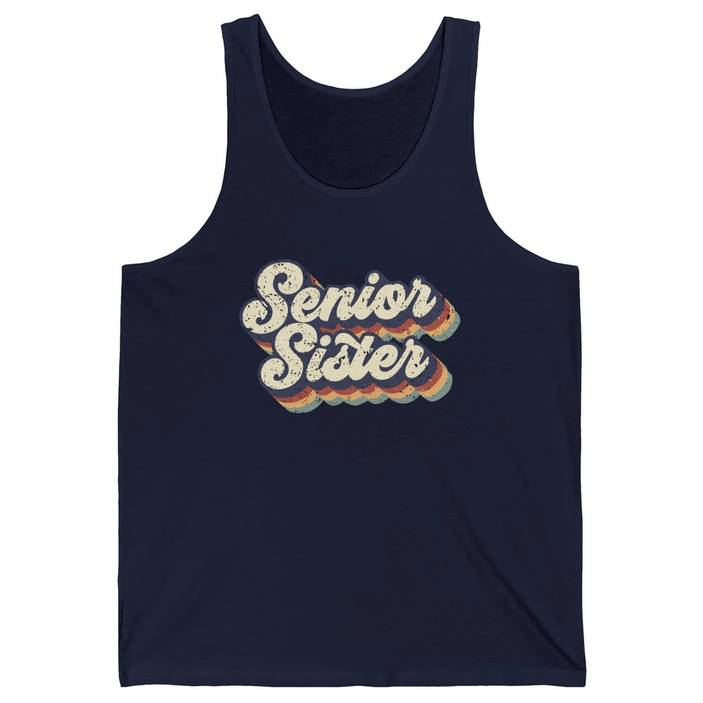 Retro Senior Sister Class Of 2022 Graduate Sister Gift Unisex Jersey Tank