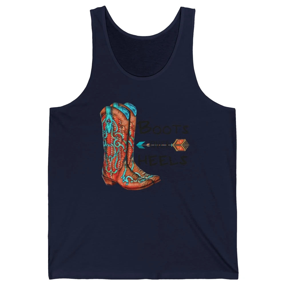 Western Cowgirl Boots Over Heels Cowboy Boots Country Girl Unisex Jersey Tank