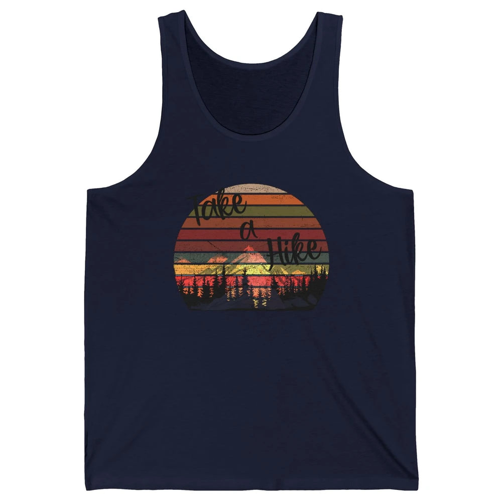 Vintage Take A Hike Sunset Hiker Hiking Camping Lover Gift Unisex Jersey Tank