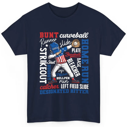 Baseball Dabbing 4th of July US Patriotic Baseball Players Classic Unisex T-Shirt