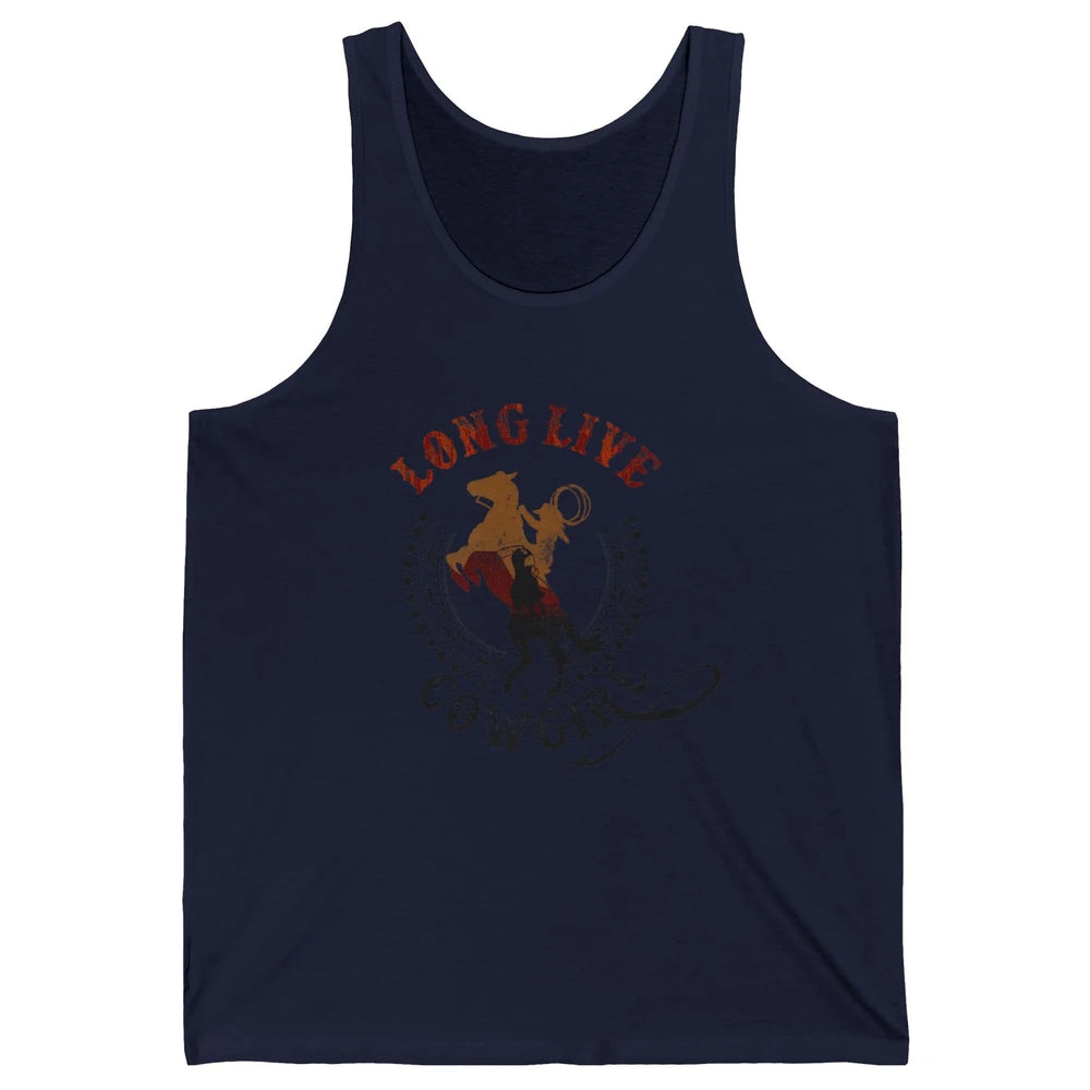 Western Country Cowgirl Riding Horses Cool Rodeo Howdy Retro Unisex Jersey Tank